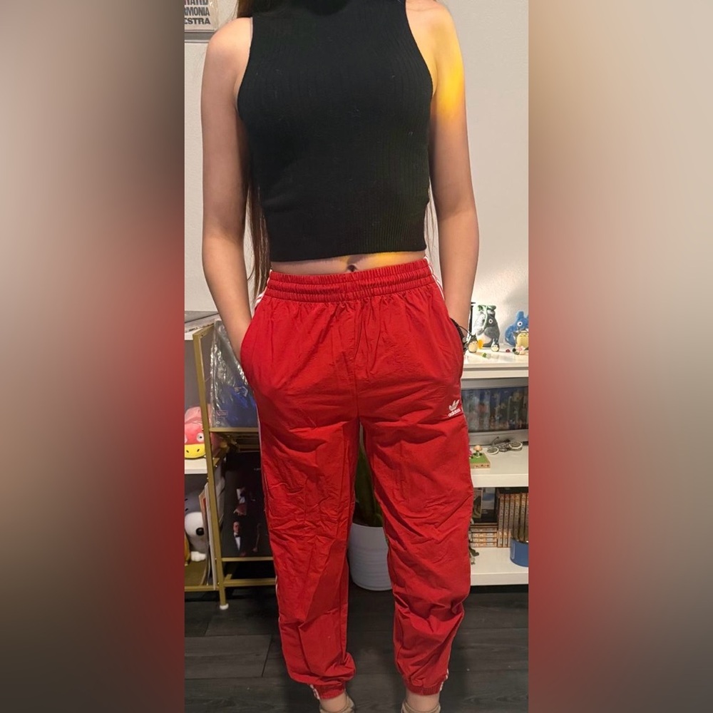 Adidas womens Bright Red Joggers